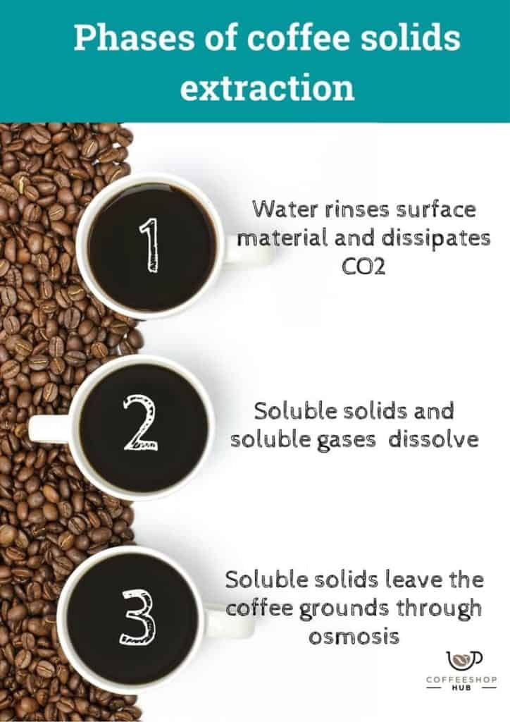 Phases of coffee solids extraction